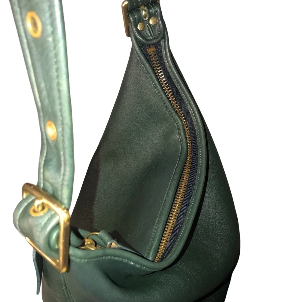 COACH Bottle Green Glove Tanned Leather Duffle Sac XL Bucket Bag 9085 USA COA